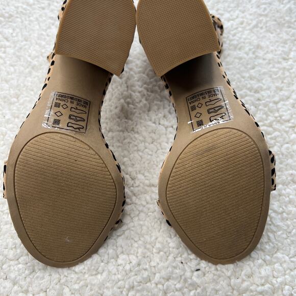 Qupid Leopard Print Open Toe Heels 6.5 - Picture 7 of 9